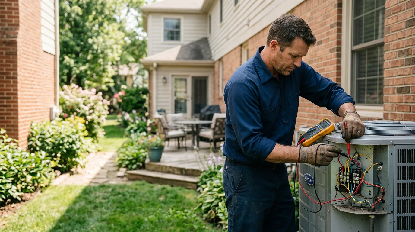 HVAC technician working near Farmersburg, IN